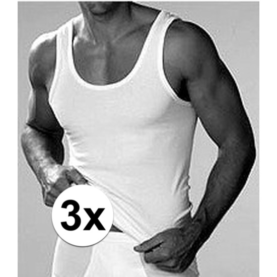 3 pack witte beeren heren hemd ondergoed maat 2xl